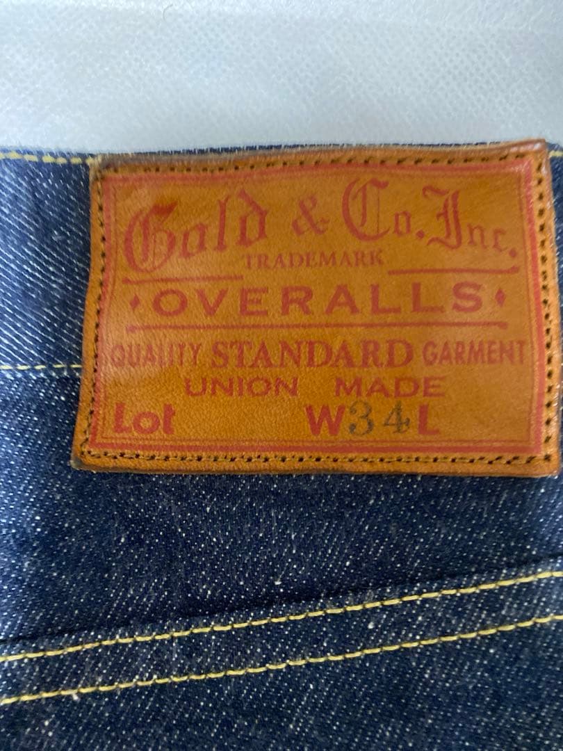 東洋エンタープライズ　ゴールド　デニムパンツ サイズL 美中古品