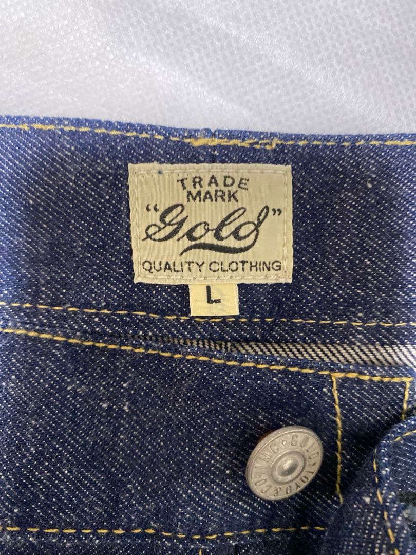 東洋エンタープライズ　ゴールド　デニムパンツ サイズL 美中古品