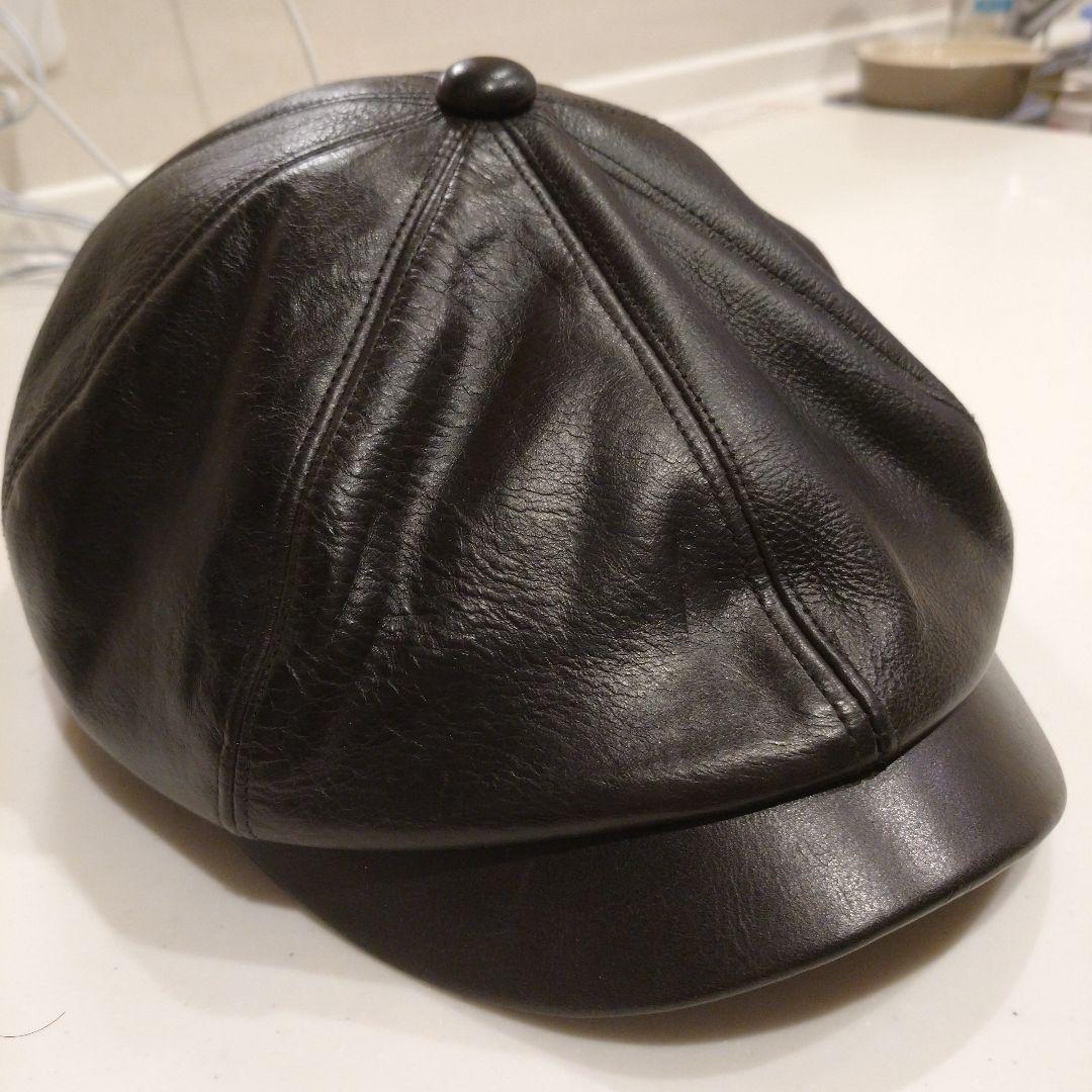 Calee レザー キャスケット　ブラック