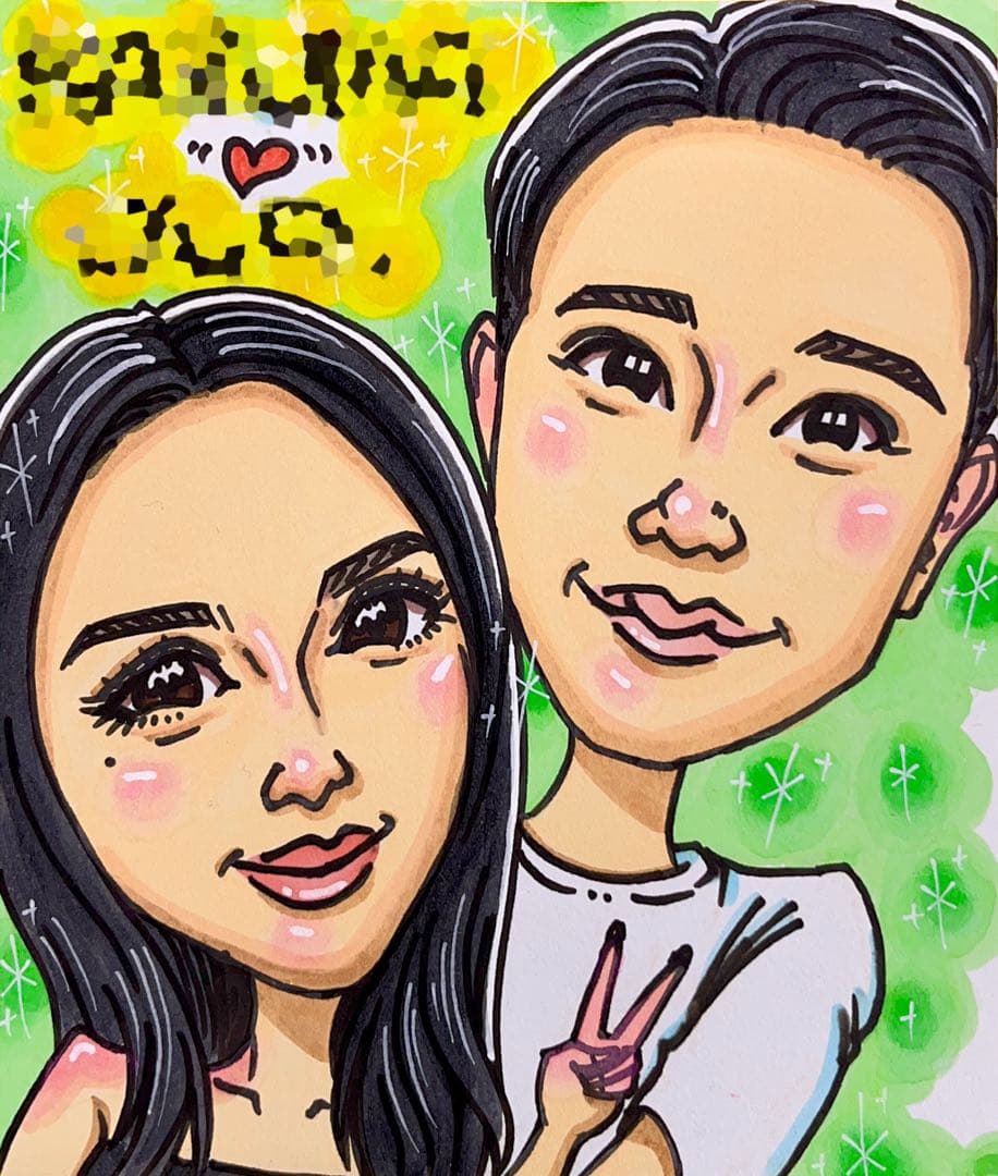 【お客ページ】（ななみ様）オーダー似顔絵☆結婚式や結婚記念日のギフトに