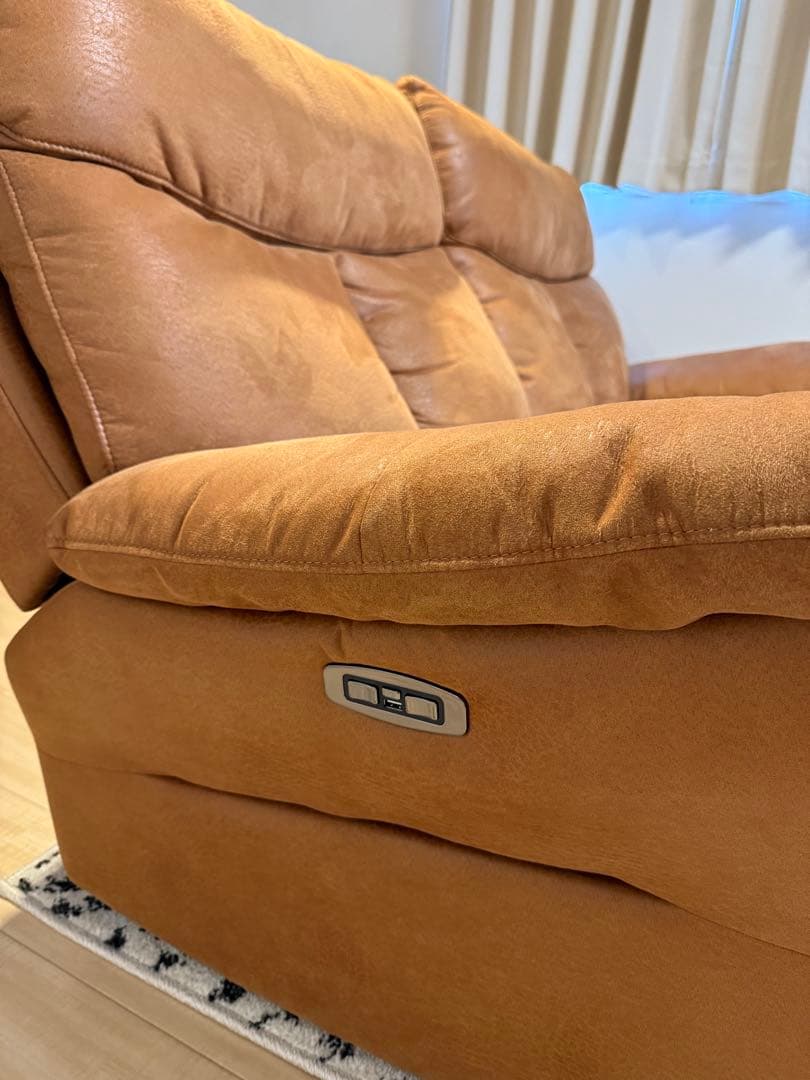 【美品・送料込み】2人掛け電動リクライニングソファ