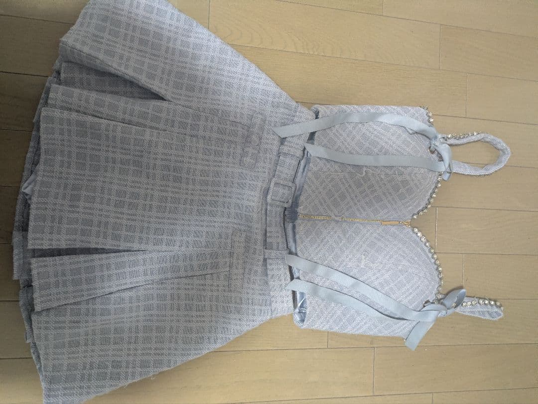 ROBE de FLEURSフロントジップツイードセットアップミニドレス