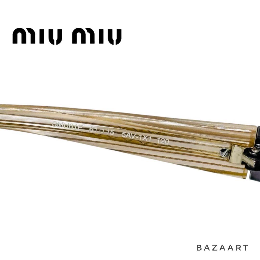 MIU MIU ミュウミュウ サングラス ラインストーン ピンク ブラウン