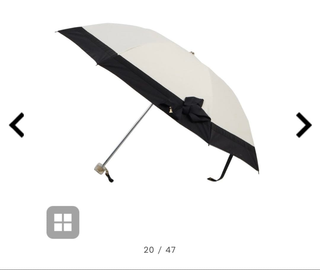 LANVIN ビジューリボン　晴雨兼用　折りたたみ日傘