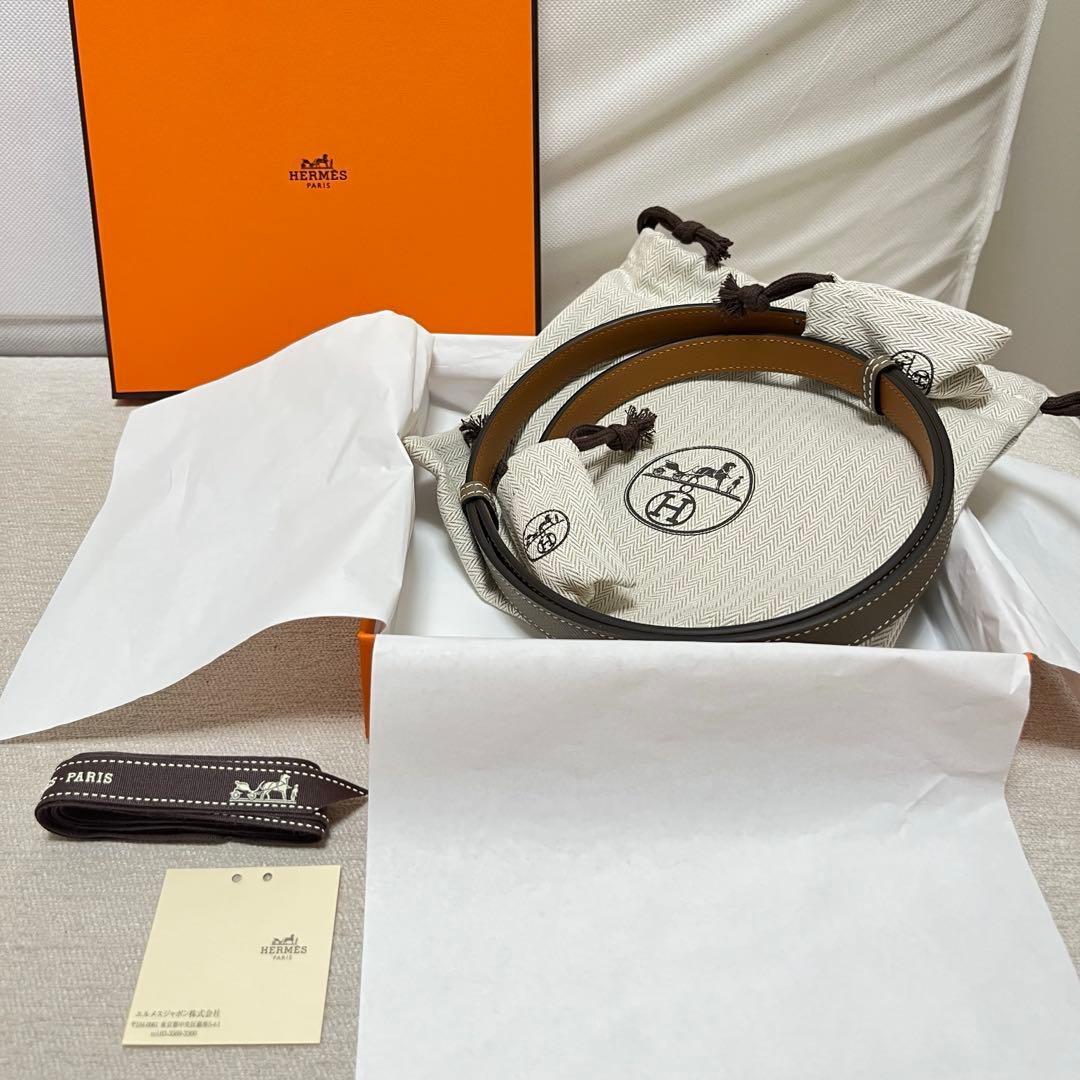 エルメス　ケリーベルト　エトゥープ　ピンクゴールド金具