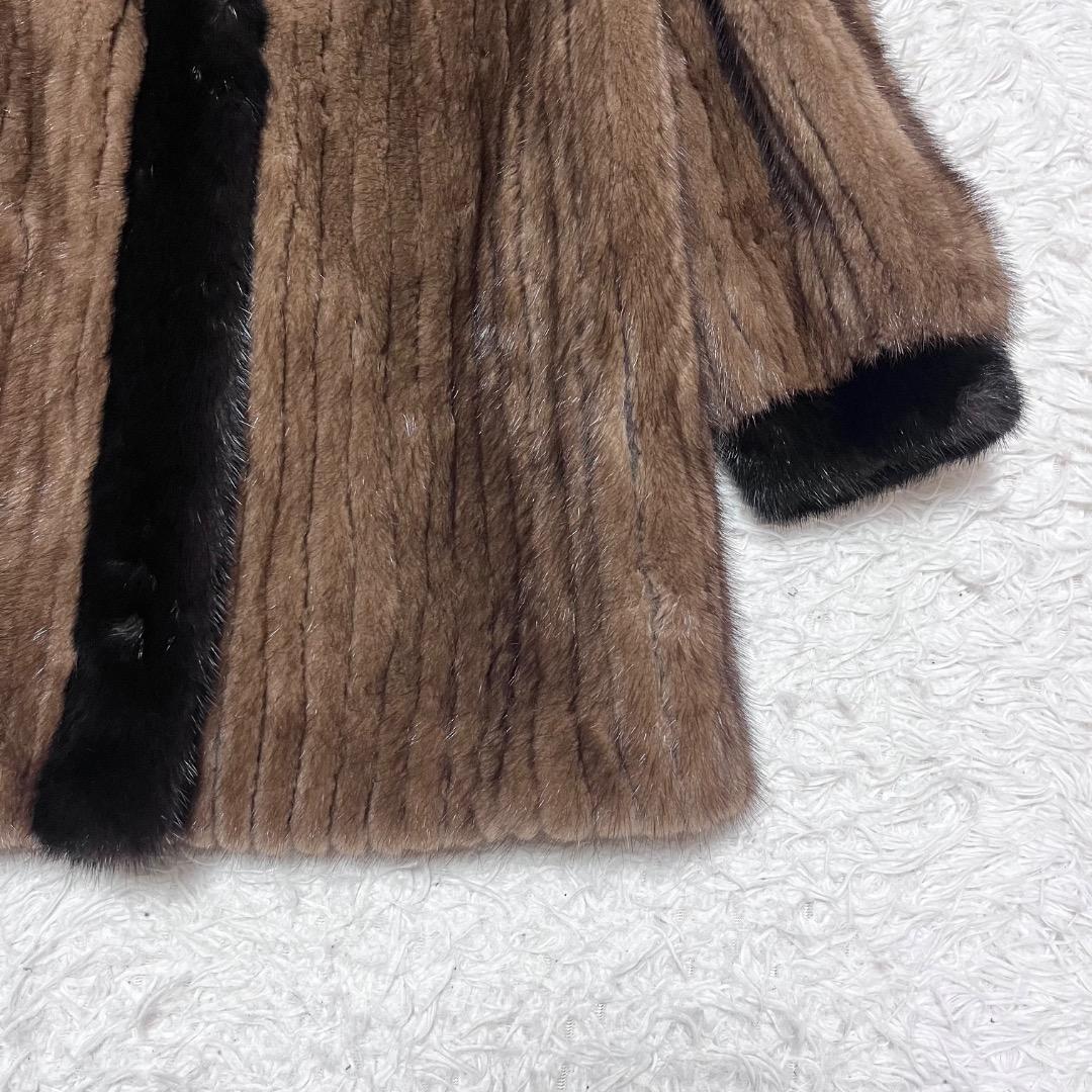 SAGA MINK サガミンク ファートリミング 毛皮コート ショールカラー