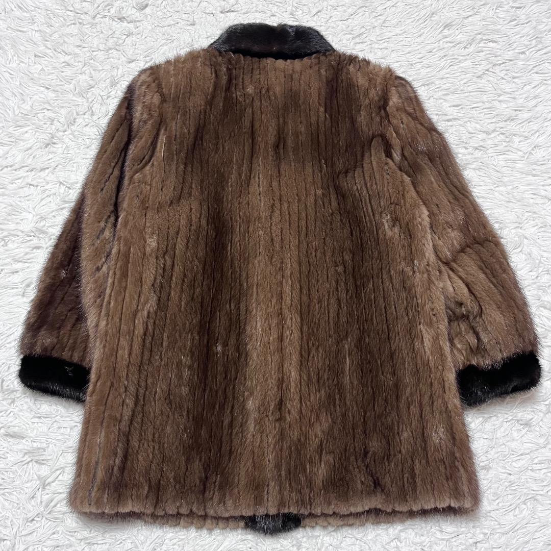 SAGA MINK サガミンク ファートリミング 毛皮コート ショールカラー