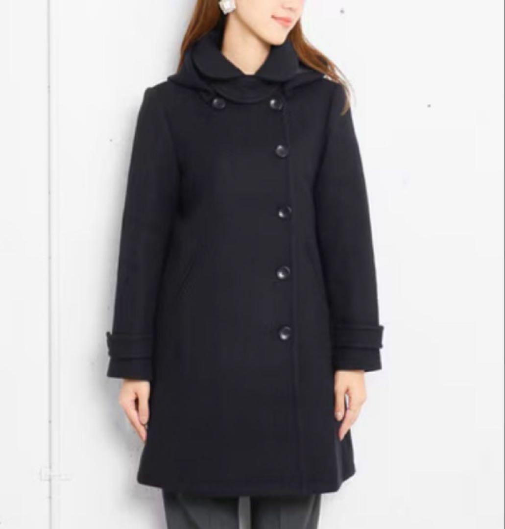 アーバンリサーチドアーズ 38 ショールカラー2WAYロングコート 黒 DMW