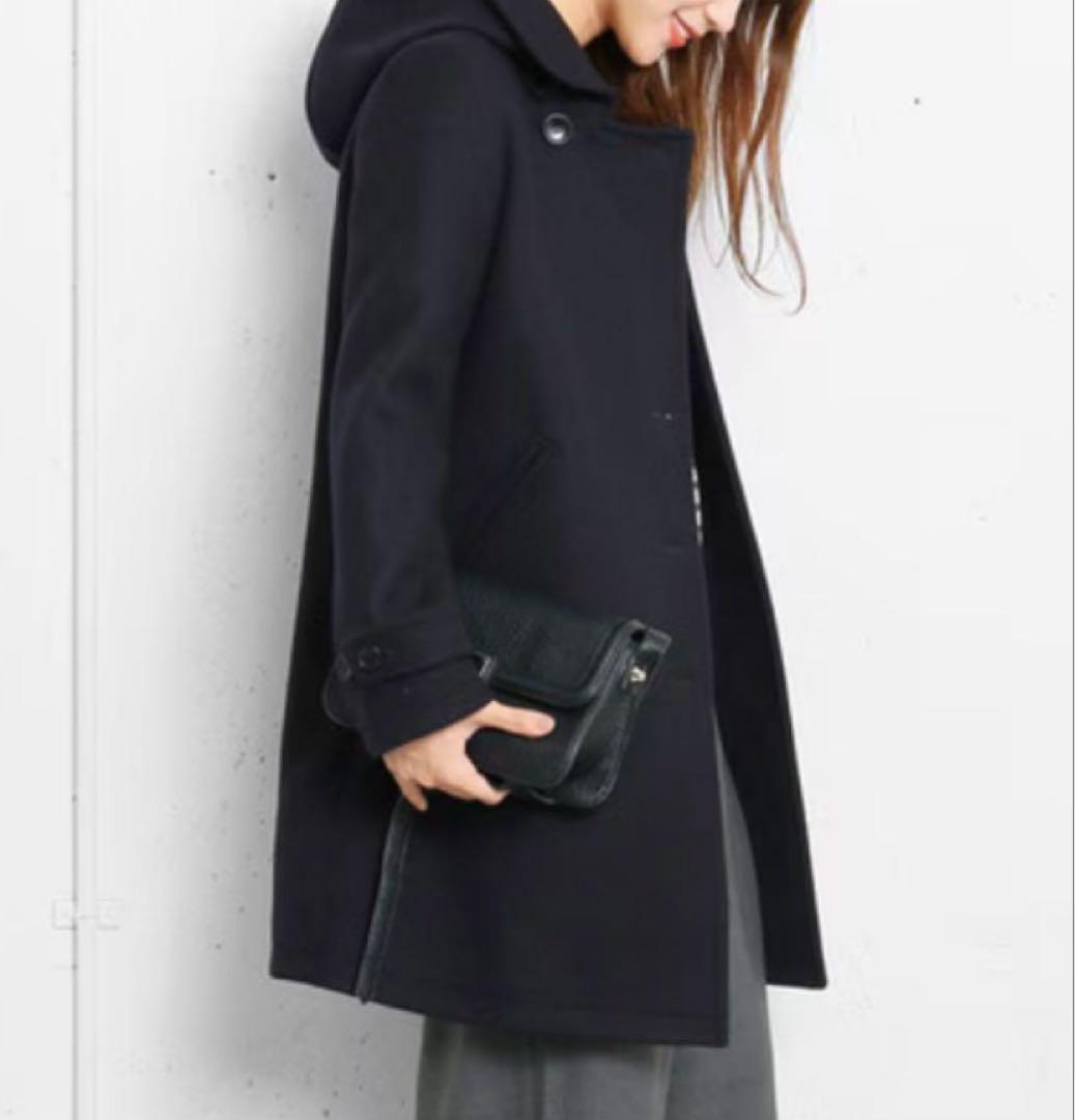 アーバンリサーチドアーズ 38 ショールカラー2WAYロングコート 黒 DMW