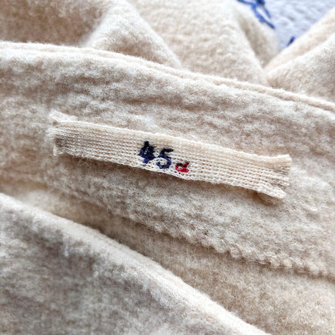 45R 縮絨ウール 裾刺繍 オーバーサイズチュニックプルオーバー トップス