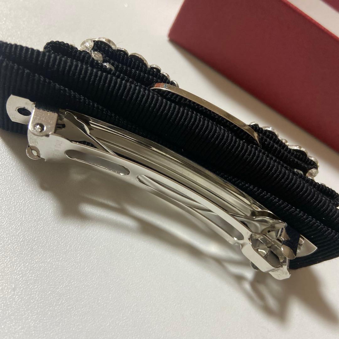 極美品！　フェラガモ　バレッタ　ストーン