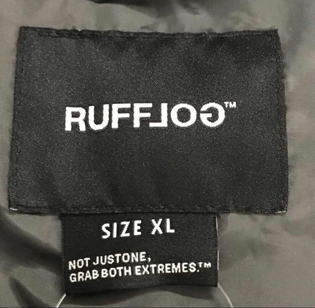 極美品　RUFFLOG ダウンベスト　グレーx白　XL
