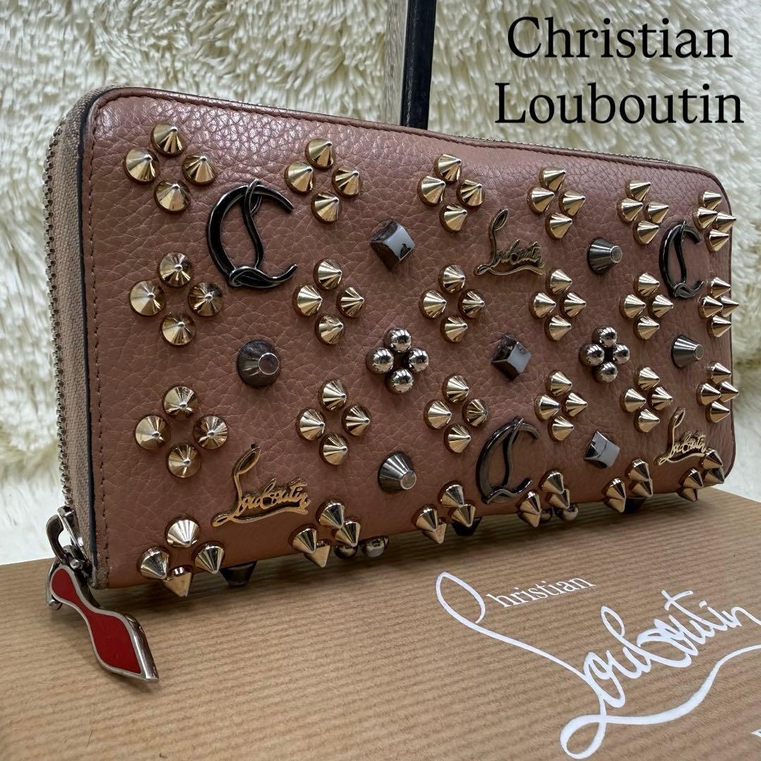 ✨美品✨ クリスチャンルブタン 長財布 パネトーネ レザー ピンクベージュ