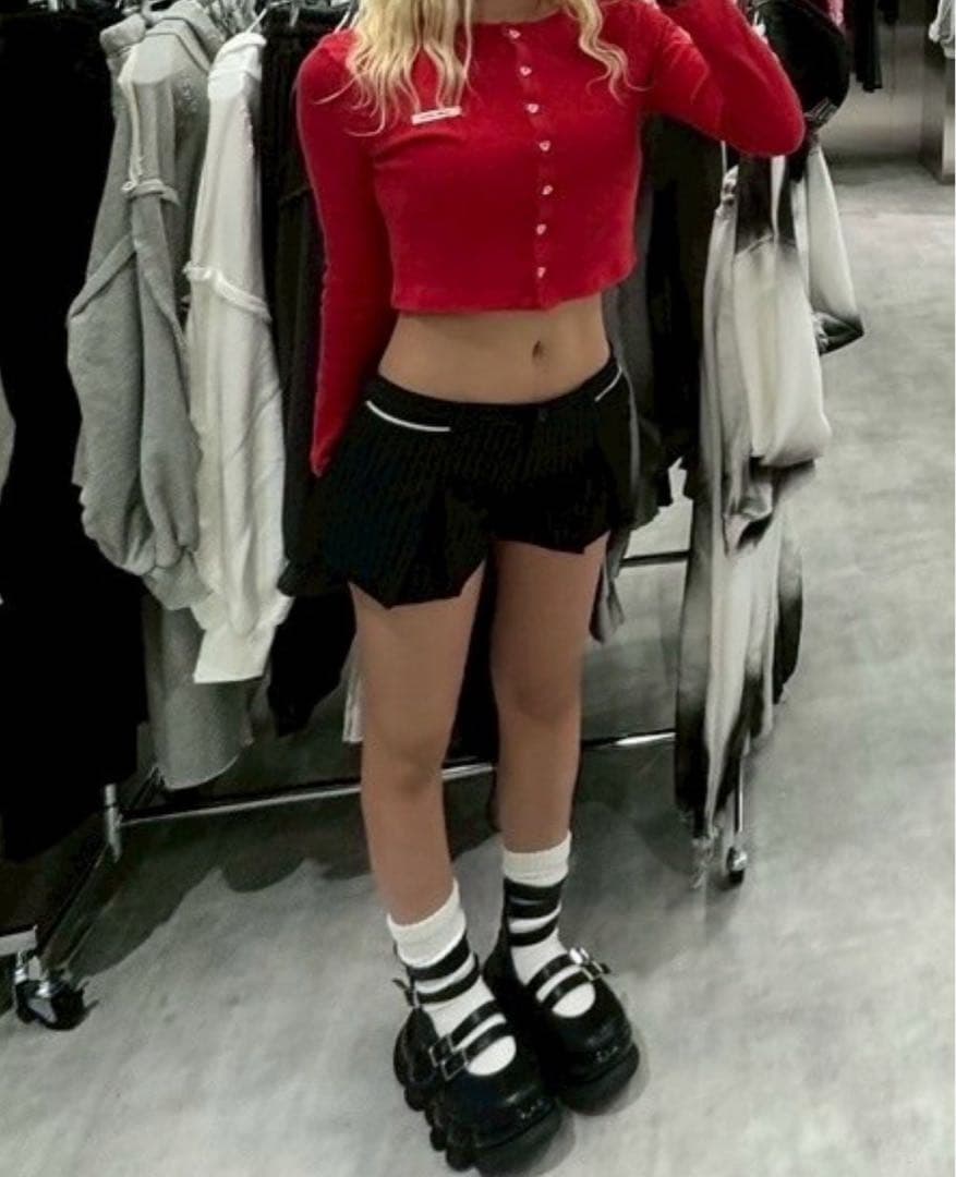 CRANK SEOUL ブラックストライプショートパンツ　S