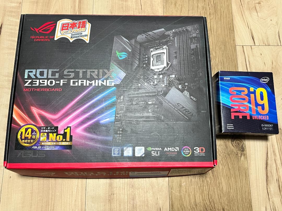 【セット】Core i9-9900KF ASUS Z390-F 動作確認