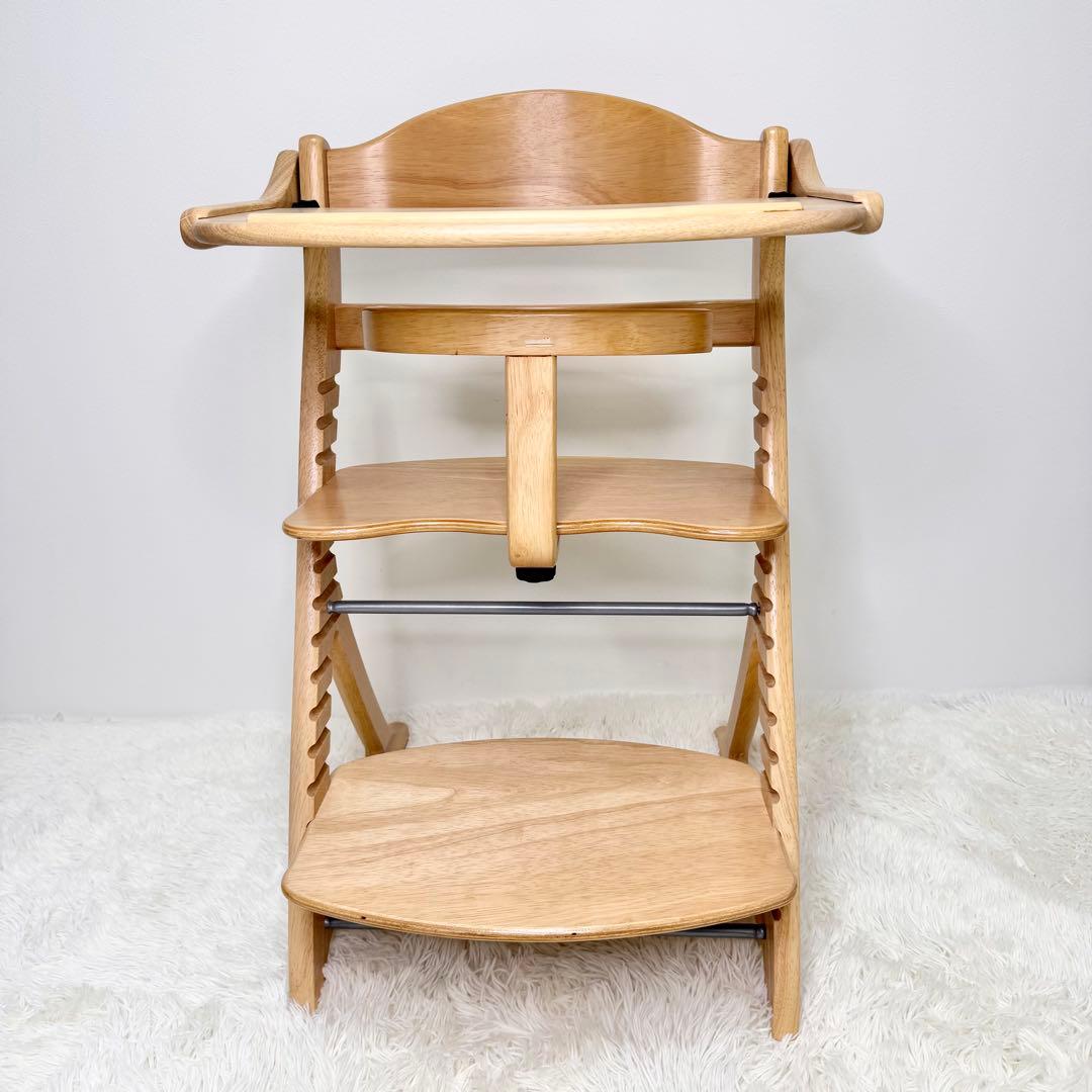 美品 大和屋 すくすくチェアプラス テーブル&ガード付き 1501 木製