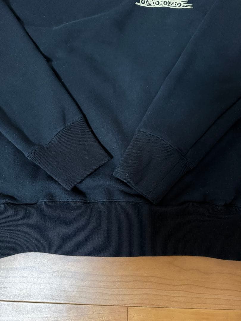 ★ラングリッツレザー ハーフジップスウェット LLC-010 ブラック L 美品