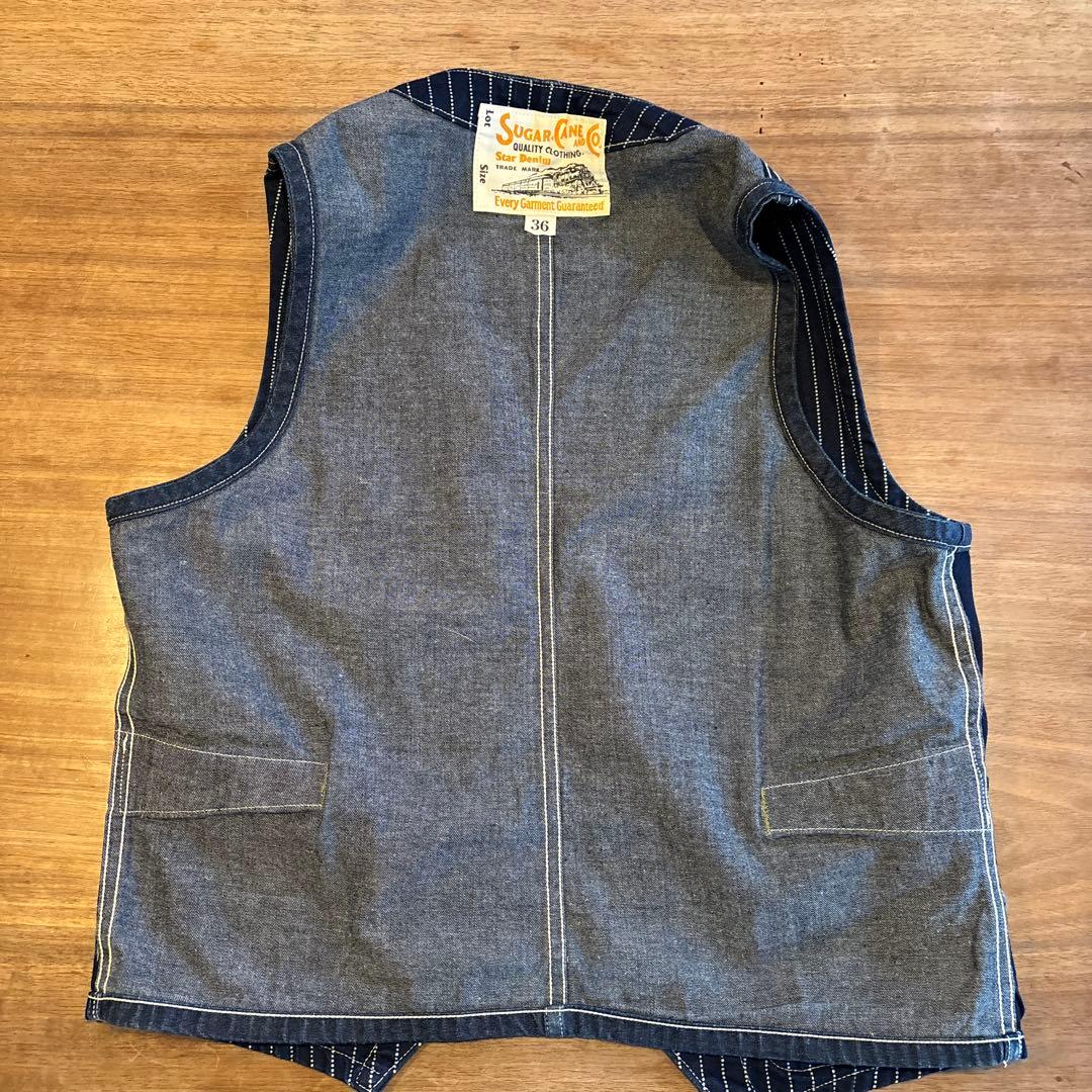 Sugar Cane ストライプデニムベスト