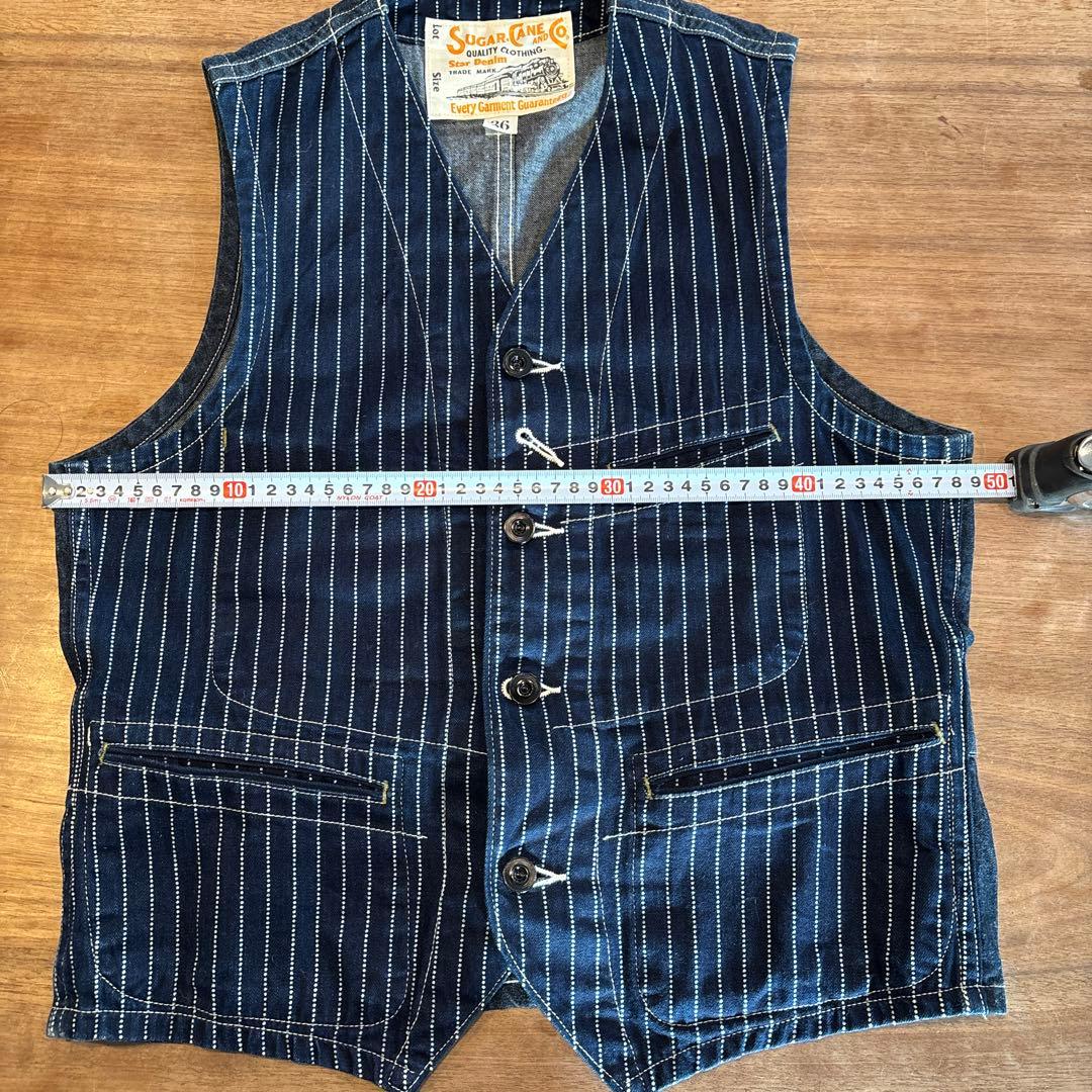 Sugar Cane ストライプデニムベスト