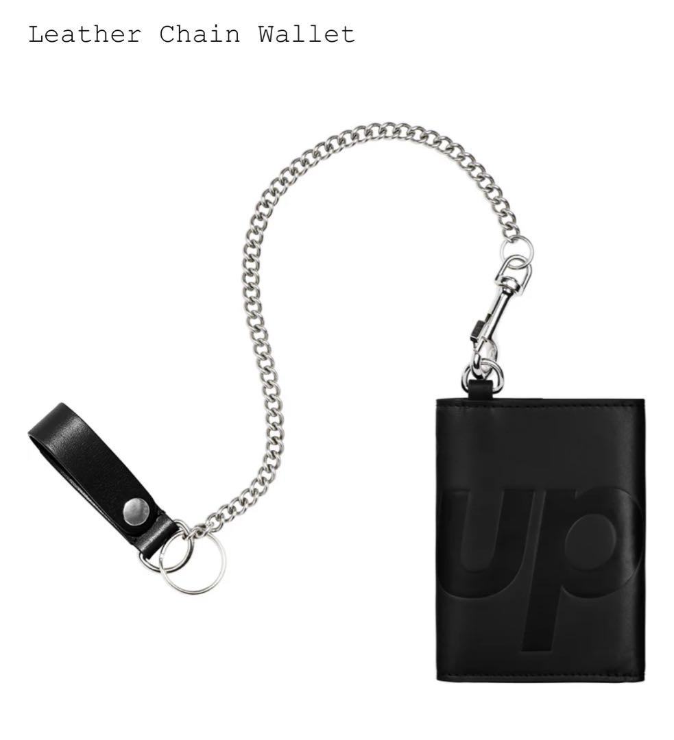 Supreme Leather Chain Wallet Black 新品
