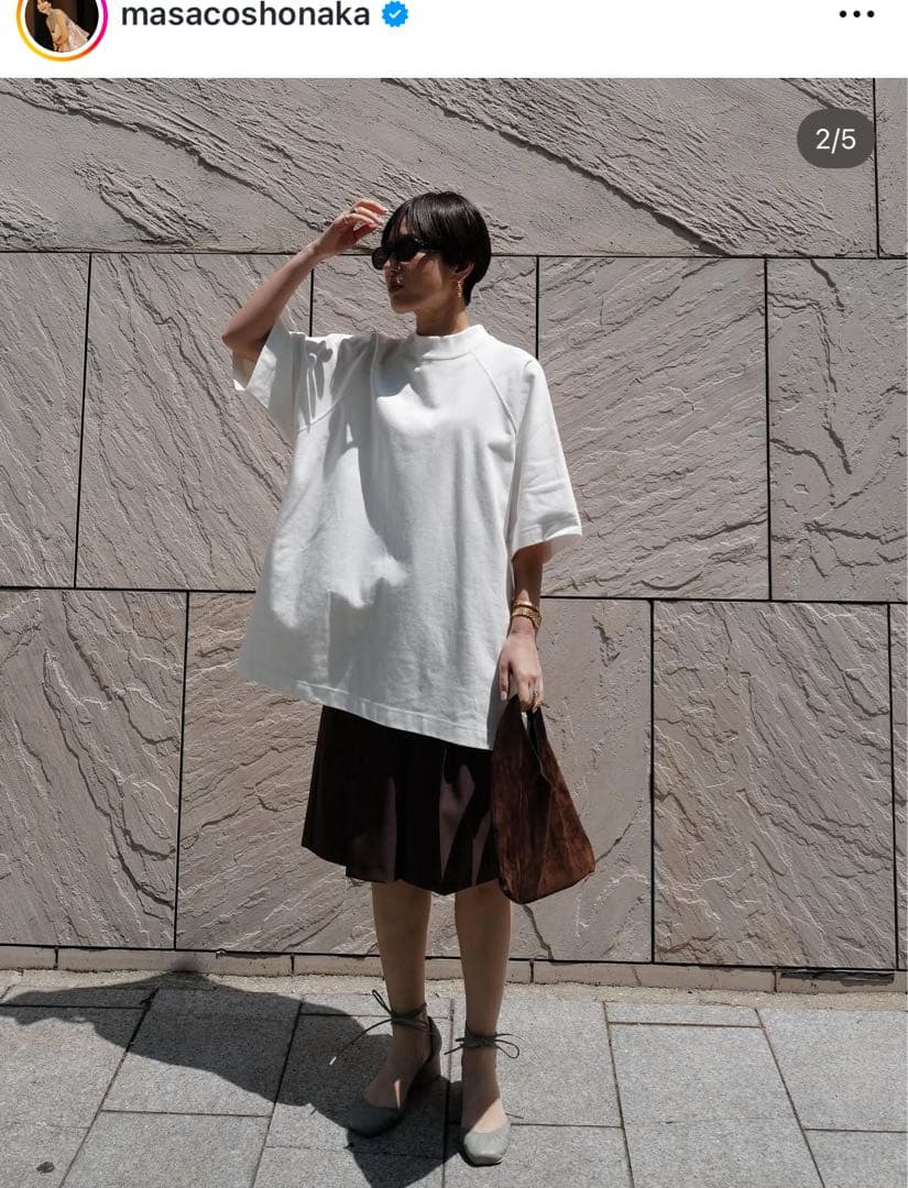 【machatt】モックネックTシャツ グレー ビックティシャツ　タグ付き