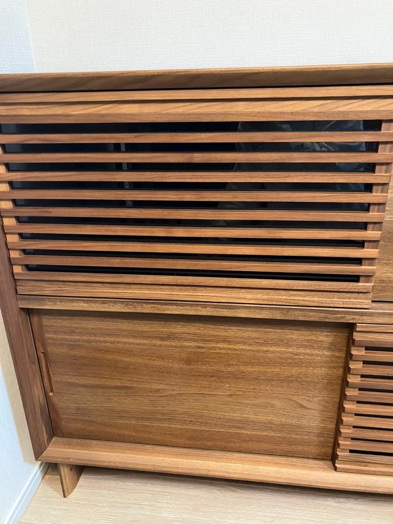 カリモク　サイドボード　キャビネット　ルーバー　ウォールナット