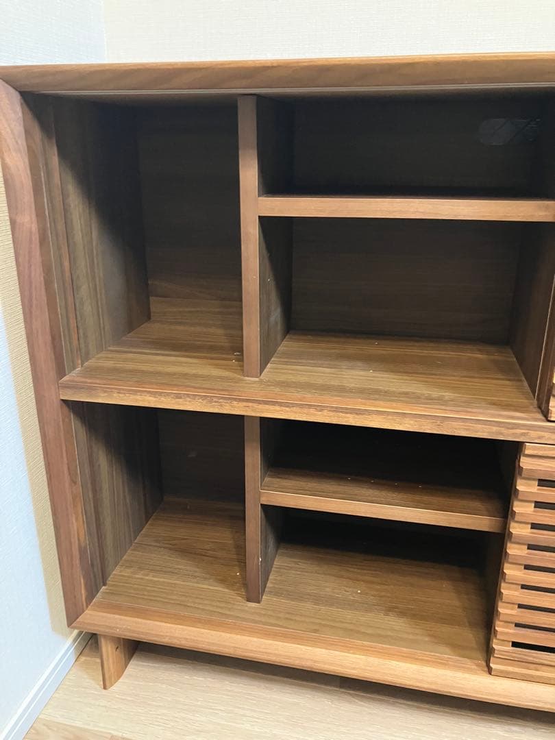 カリモク　サイドボード　キャビネット　ルーバー　ウォールナット