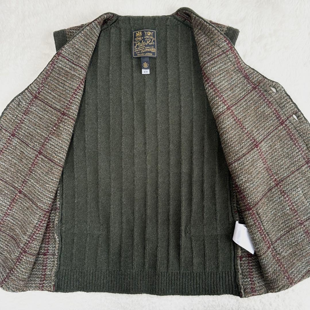 現行 美品✨ポロラルフローレン ウィンドーペーン ウール セーター ベスト QR