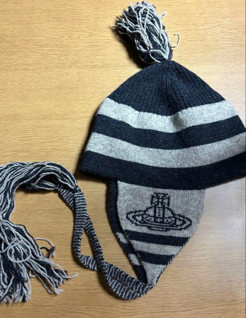 Vivienne Westwood ニット帽　耳当て　オーブ　ボーダー　NANA