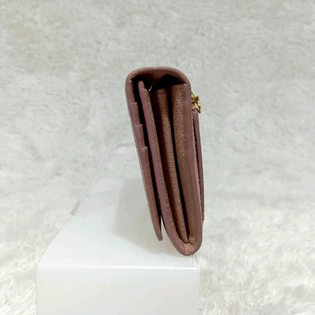 LOEWE コンチネンタルウォレット ピンク 長財布 レザー アナグラム