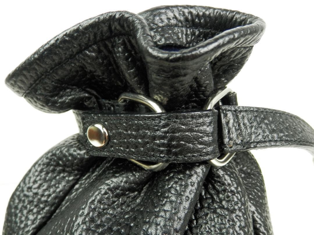 本革巾着バック ブラック メンズ 大人レザーHashimoto 匠の技 日本製