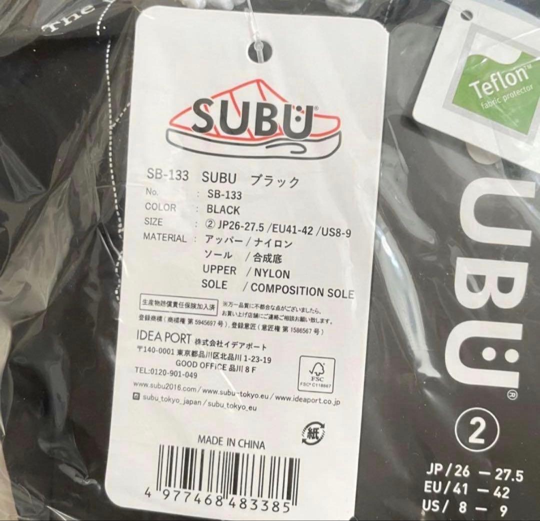 SUBU ブラック サンダル サイズ2 (26-27.5cm)