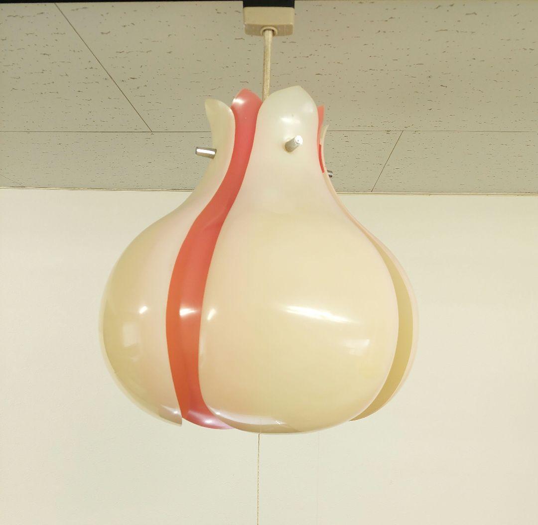昭和レトロ チューリップライト ペンダントライト 2灯式蛍光灯 ピンク