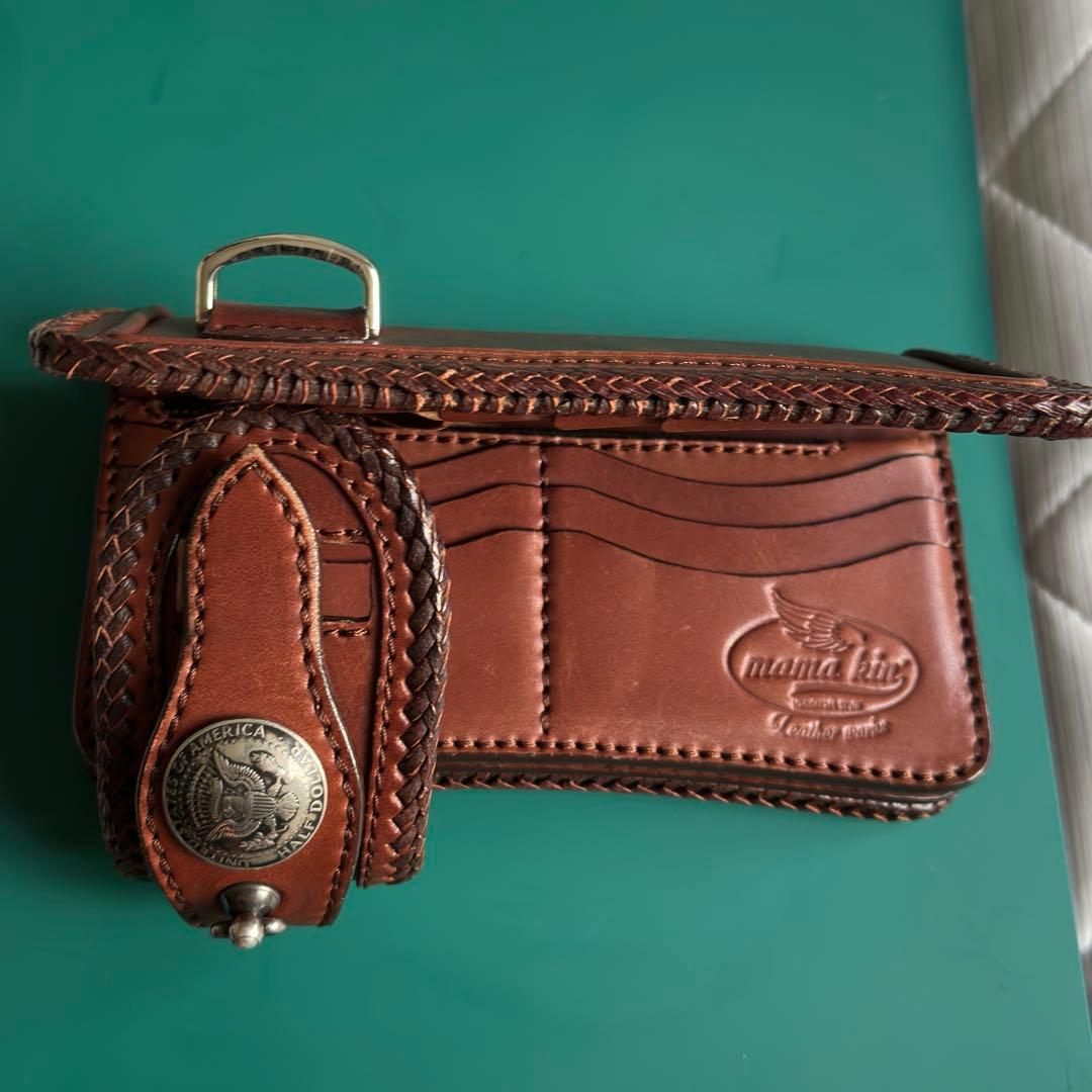 mamakin レザー製ウォレットチェーン付き財布