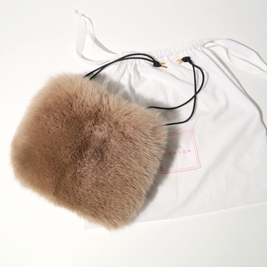 LUDLOW FOXショルダー 定価69,300円 フォックスファー巾着バッグ