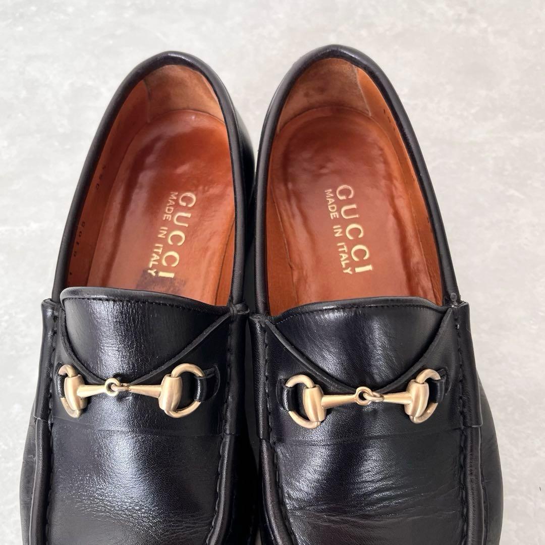 美品✨GUCCI グッチ ラグソール ホースビット ローファー 黒　22.5㎝