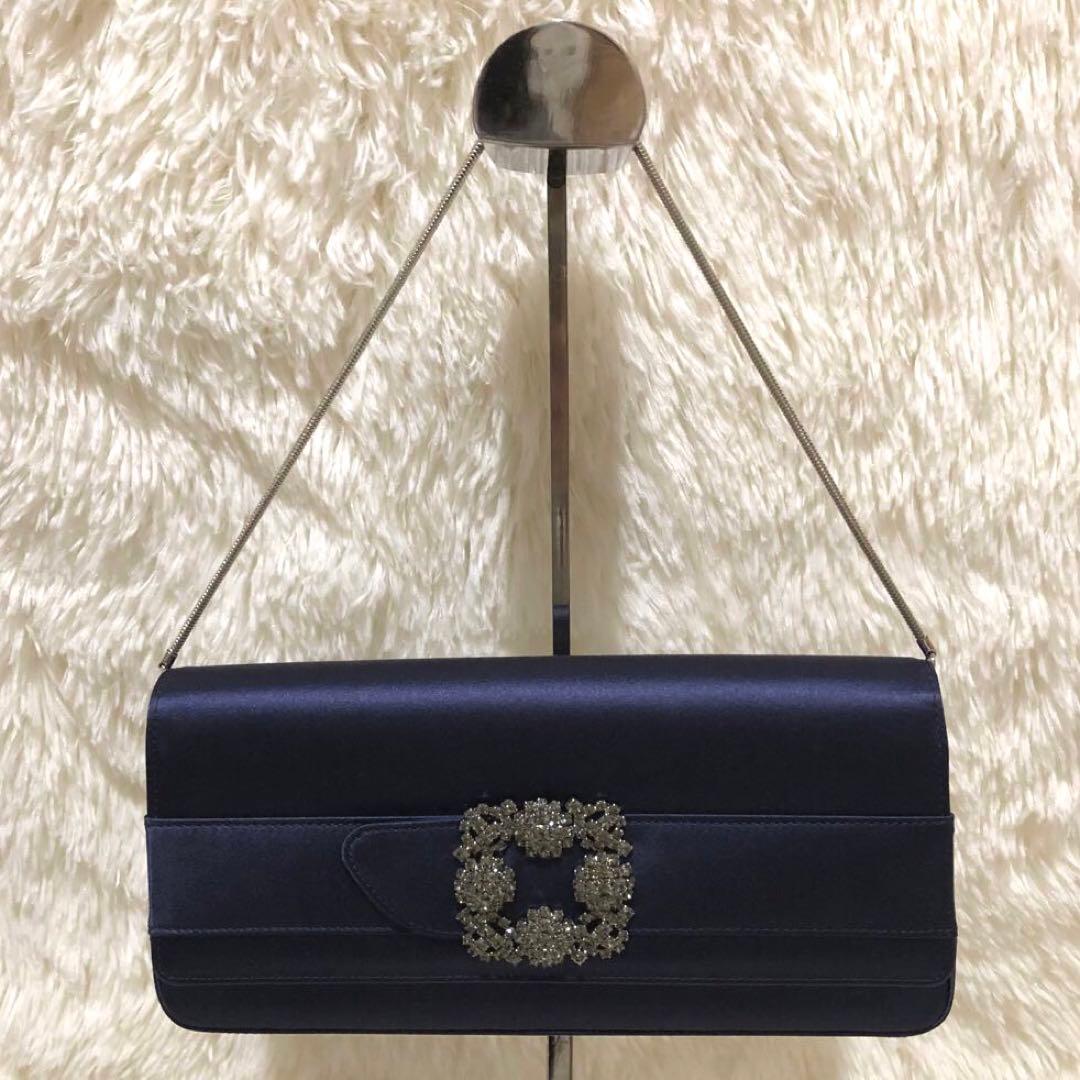 未使用級☆マノロブラニク ハンドバッグ ショルダーバッグ パーティバッグ