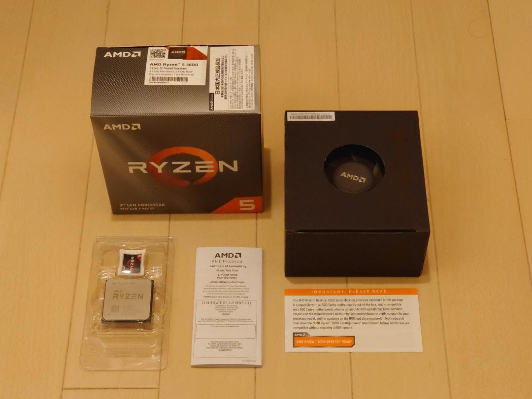 AMD Ryzen 5 3600 CPU 付属品完備　未使用クーラー付