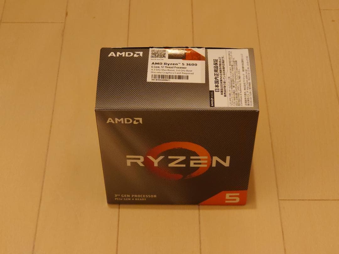 AMD Ryzen 5 3600 CPU 付属品完備　未使用クーラー付