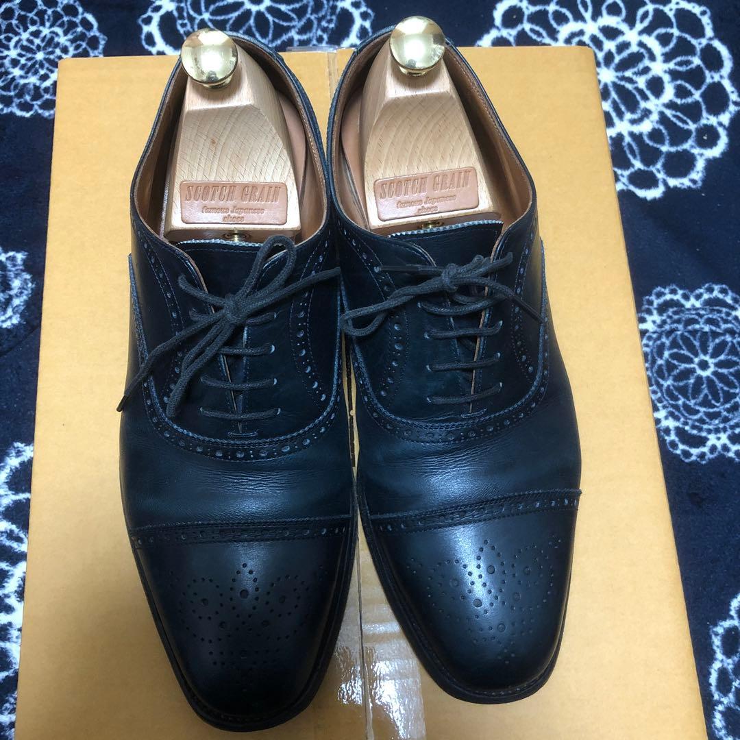 スコッチグレイン インペリアルⅢ ネイビー　レザーシューズ