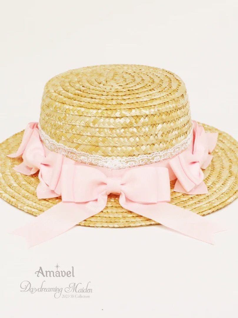★新品★ Amavel リボン付カンカン帽 ★