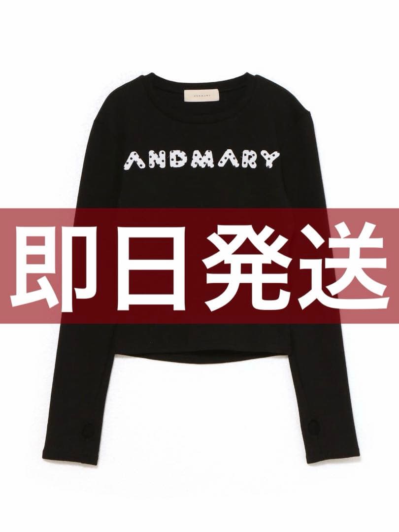 ANDMARY Mary logo pattern tops ブラック