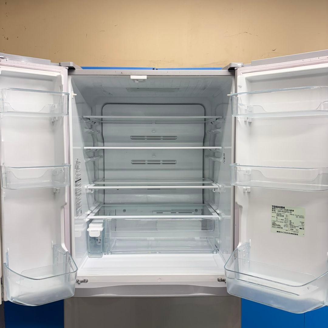 634 冷蔵庫　大型　6ドア　観音開き　501L　フレンチドア　半年保証　極美品