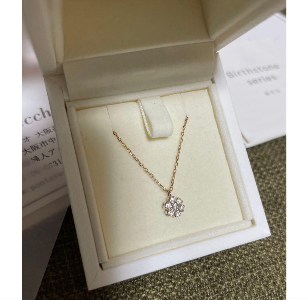 ポンテヴェキオ　誕生石ネックレス　ルビー18k 18金Ponte Vecchio