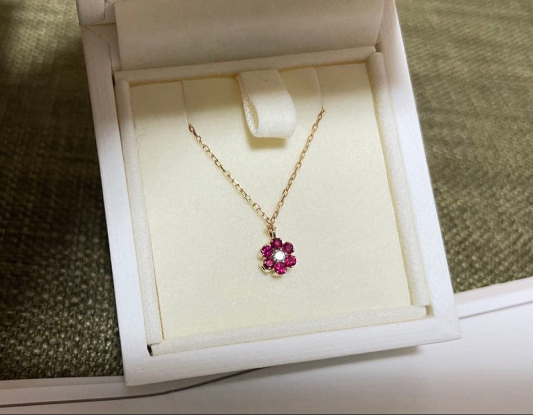 ポンテヴェキオ　誕生石ネックレス　ルビー18k 18金Ponte Vecchio