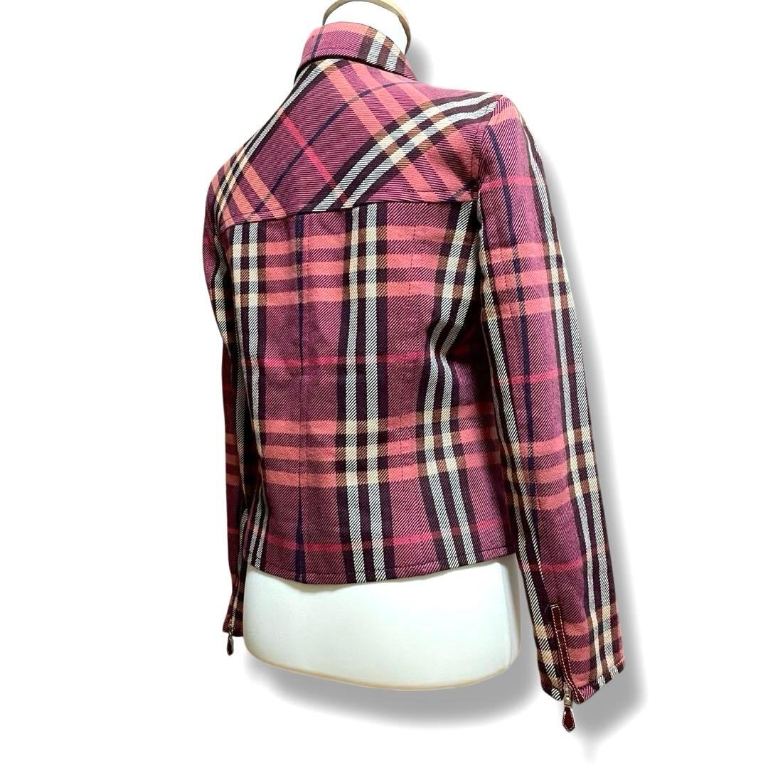 バーバリーブルーレーベル ノバチェック ジャケット ピンク 38