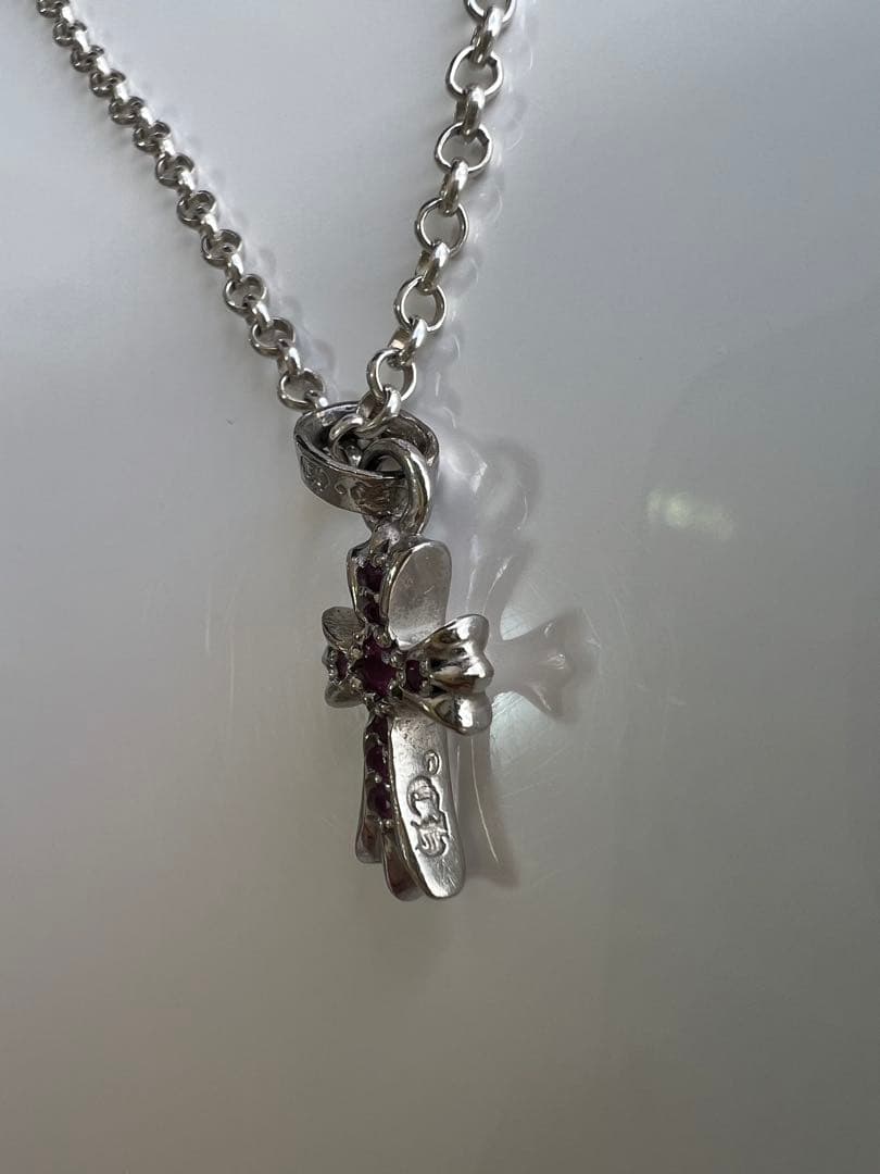 小*鹿様 クロムハーツ ネックレス ピンクサファイア 18K wg ベビーファッ