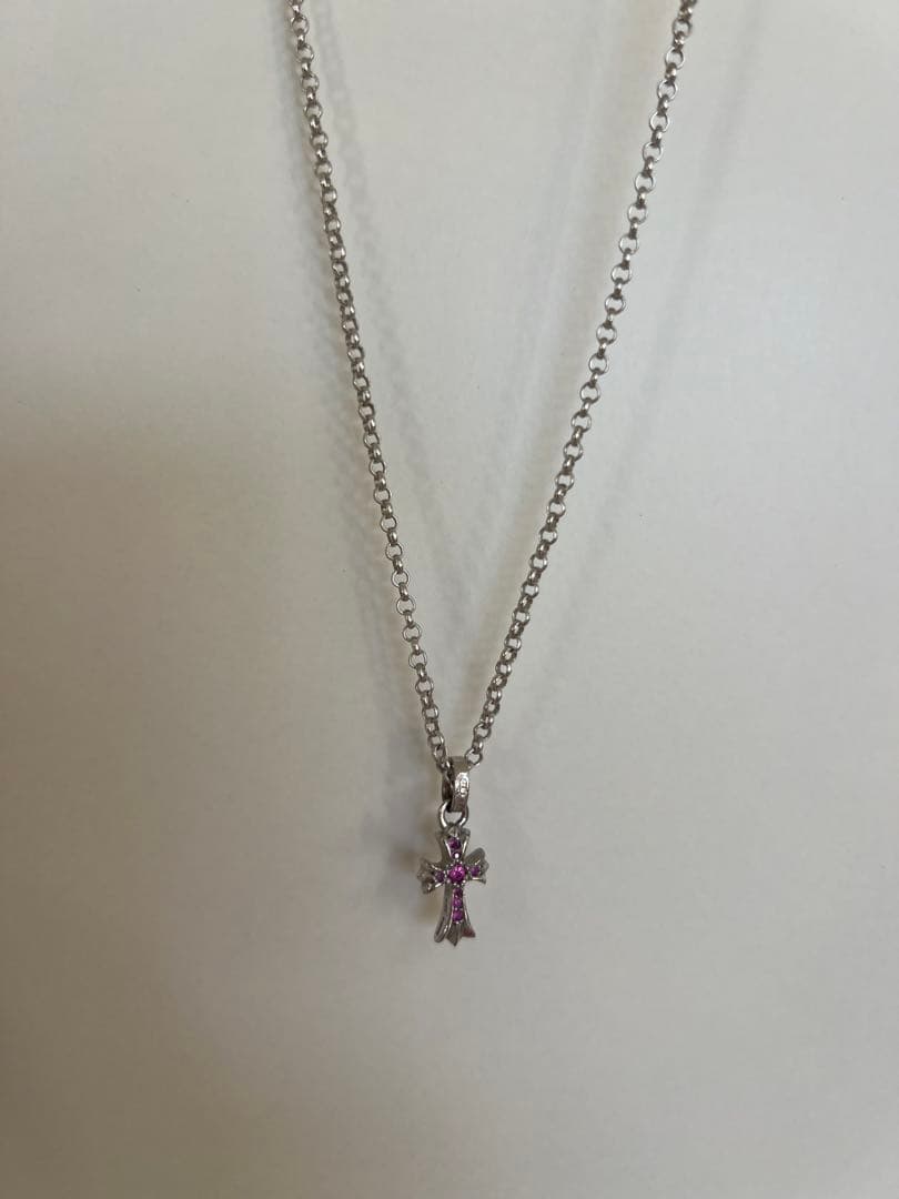 小*鹿様 クロムハーツ ネックレス ピンクサファイア 18K wg ベビーファッ