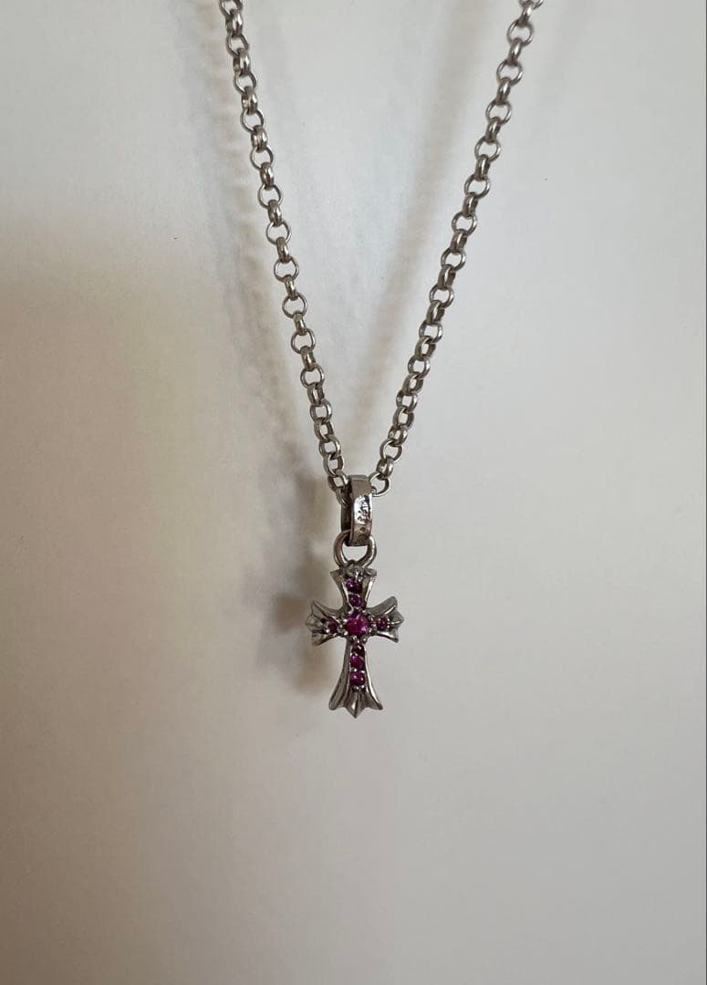小*鹿様 クロムハーツ ネックレス ピンクサファイア 18K wg ベビーファッ