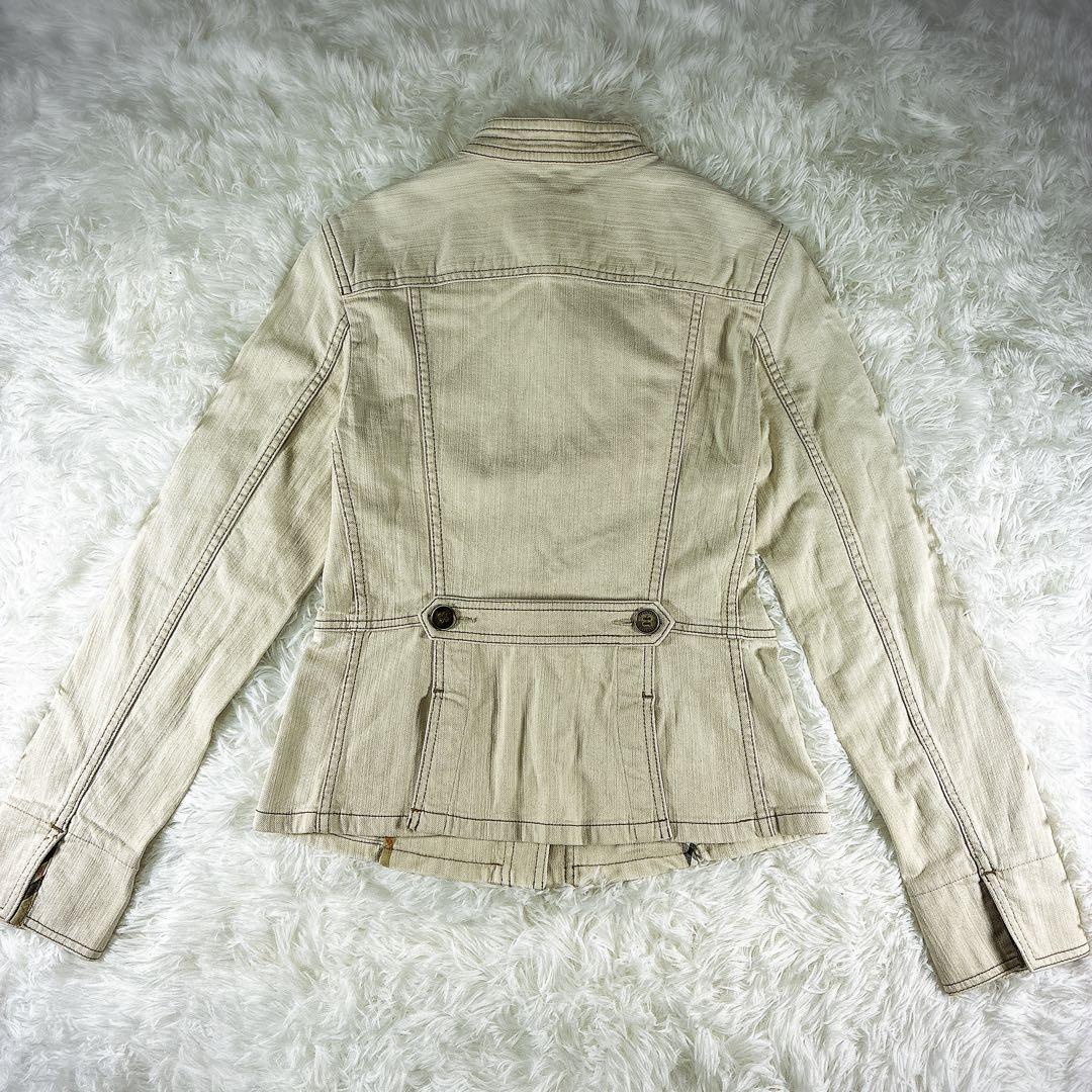 未使用級 バーバリーロンドン デニムジャケット ノバチェック ホワイト